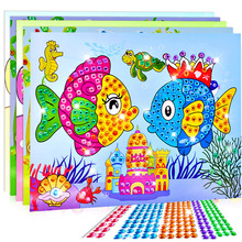 kindergarten lots arts crafts diy toys Cartoon Diamond Sticker Crystal Puzzle crafts kids for children's toys Fun girl/boy gift