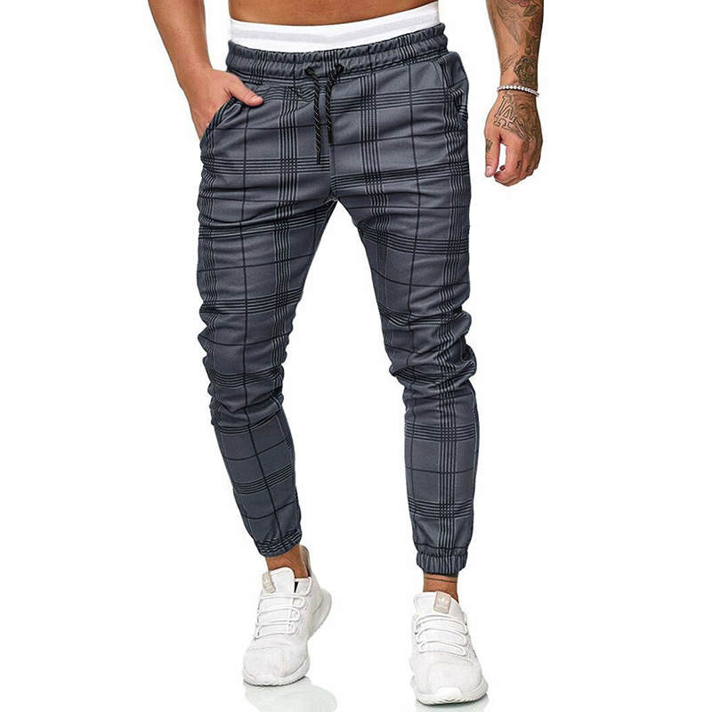 plaid pants men casual trousers jogger hip hop striped trousers teen wolf men's pants fashion cargo pants men pantalones hombre