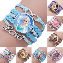 princess cartoon bracelet lovely wristand girl gift clothing accessories bangle kid make up jewelry crafts toys for children