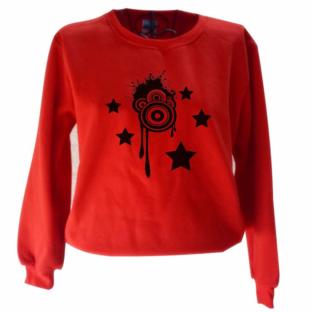 rockmusic print sweatshirt woman fashion long-sleeved female sweatshirt loose O-collar neutral pullover Sweatshirt autumn winter