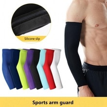 1Pcs Breathable Quick Dry UV Protection Running Arm Sleeves Basketball Elbow Pad Fitness Armguards Sports Cycling Arm Warmers