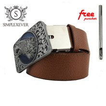 3D Eagle Head Silver Belt Buckles for Men New Designer Metal Belt Buckle with Leather Belt Drop Shipping