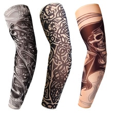 3D Tattoo Printed Outdoor Cycling Sleeves Armwarmer UV Protection MTB Bike Bicycle Sleeves Arm Protection Ridding Arm Sleeves