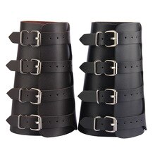 4 Layer Wide Belt Wrap Pu Leather Wristband Cuff Bracelet Bangle Adjustable Wide Bracer Steampunk Arm Wrap Cuff Cosplay Props