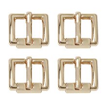 4 pcs Center Bar Pin Buckles Rectangular Belt Buckle Bag Buckles DIY Gold/Silver