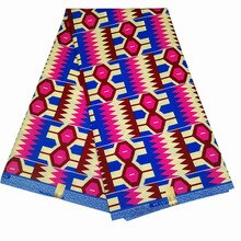6 Yards African Real Wax Lotus Prints Fabric 100% Cotton Nigerian Dress Fabrics For Women Wedding Textiles Z601