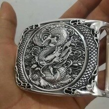 999 Silver Belt Buckle Dragon Jewrlry