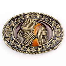 Belt DIY accessories Indian Indigenous Tribal chief head belt buckle  Western cowboy style Smooth belt buckle  Punk rock style