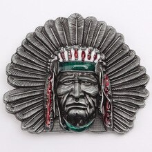 Belt DIY accessories Indian Tribal chief head belt buckle Western cowboy style Smooth belt buckle  Punk rock style k3