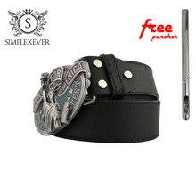 Belts with Statue of Liberty Metal Belt Buckle Silver Plating Zinc Alloy Fashion Mens Belt Buckles Dropshipping