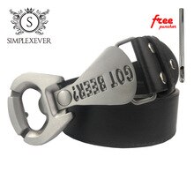 Bottle Opener GOT BEER Belt Buckle for Men Metal Belt Buckle with Leather Belt and Free Puncher As New Year Gifts