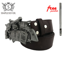 Brand Fashion Gun Belt Buckles Metal Men Women West Belt Buckles Metal Cowboy Belt Buckle Head with Belt