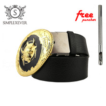 Bull Head Metal Belt Buckles for Men Gold Western Belt Buckle Head with Leather Belt Drop Shipping