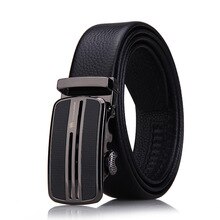 Business Men's Genuine Leather Belt Scratchy Leather Automatic Buckle Men's Belt Leather Mens Belts Luxury Brand Cowskin Belts