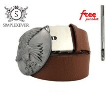 Classic Oval Silver Eagle Belt Buckle with Pewter Fashion Woman Man Jeans Accessories Fit 4cm Width Belt