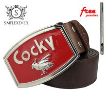 Cocky Belt Buckle with Silver Finish Men's Metal Belt Buckle with Leather Belt Fashion Animal Belt Buckle