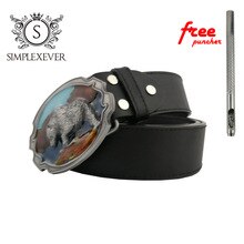 Cool 3D Cute Polar Bear Metal Belt Buckle for 4cm Wide Belt Fashion Men Women Jeans Accessories Drop Shipping