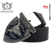 Cow Head Metal Belt Buckle Accessories for Women Silver Animal Belt Buckle with Leather Belt Drop Shipping