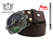 Cowboy Ealge Design Silver Belt Buckle for Men Jeans Pants Accessories Luxurious Cowboy Belt Buckle with Belt