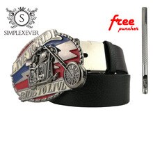 Cowboy Men's Belt Buckle Motorcycle Biker Style Men Accessories Novelty Men's Cool Belt Buckle with Belt