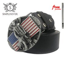 Cowboy Oval Western Belt Buckles for Men Women Metal Men's Belt Buckle Pin Buckles Head with Belt