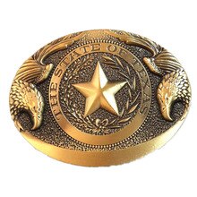 Eagle Star Belt Buckle Pure Copper Vintage Original Western Cowboy Initial Antique