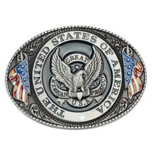 Eagle/Vulture American flag Pattern Buckle Handmade homemade belt accessories knight waistband DIY Western cowboy rock style