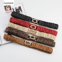 Elegant Woman Party Basic PU Belt 2020 Lady Outdoor Stretch Waist Casual Slim Belts Brown Beige Camel Black Red Girdle 3.2*68 cm