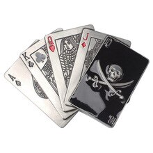 Engraved Colorful Poker 10 J Q K A Skull Alloy Belt Buckle Head For Men