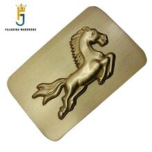 FAJARINA Men's Design Buckles 3D Horse Animal Pattern Slide Styles Solid Brass Belt Buckle Only for 3.6-3.8cm Wide Belts BCK020