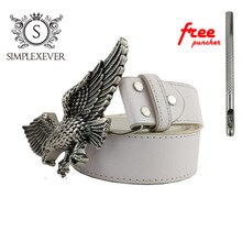 Flying Eagle Men's Belt Buckles with Leather Belt Silver Zinc Alloy Belt Buckle Suit for 3.8-4cm Belt
