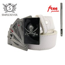 Halloween Game Poker and Skull Head Belt Buckle Cosplay Men Women Leather Belt Buckle Drop Shipping
