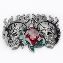 Handmade belt accessories Skull skeleton belt buckle Belt DIY Western cowboy style Smooth belt buckle Punk rock style k34