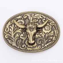 Handmade homemade belt accessories Golden Bull head Belt Buckle waistband DIY Western cowboy rock style