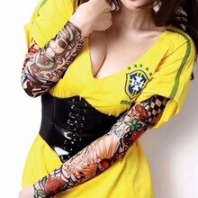 Hot Sale Novel 2 Pcs/lot  Punk Men Women UV Sunscreen Skull Theme Fake Tattoo Sleeves Arm Warmers (Color: Multicolor)