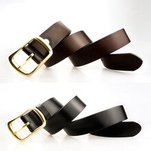 Italy Men's Genuine Leather Belt Vintage Bussiness belts For Men Belt Basic Casual Metal Pin Buckle Luxury Brand Jeans Waistband