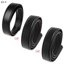KLV Male Black Luxury Men Faux Leather Belt Wristband Strap With Automatic Buckle
