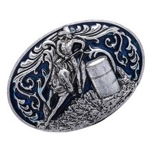 Knight Pattern Belt Buckle Barrel Racing Western Cowboy Men Oval Belt Buckle