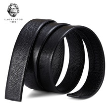 LAORENTOU Brand Men Belt Businessman Cowskin Leather Man's Belts without Buckle Male Replacement Belt Adult Cutable Belt
