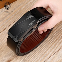 LAORENTOU Brand Men Male Cutable Belt Man's Belts with Buckle Gentleman High Quality Belt  Split Leather Replacement Belt