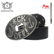 Leather Belt with Bottle Opener Men's Belt Buckle Metal Silver Belt Buckles Head for Men Dropshipping 2020