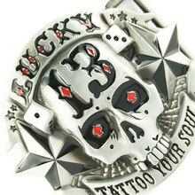 Lucky 13 Star Skull Skeleton Belt Buckle Cowboy Punk Tattoo Your Soul Cool boucle de ceinture  Belt Buckle PU Belt Replacement