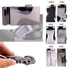 Men Automatic Buckle Belt Leather Belts Waist Ratchet Business Waistband Buckles Belts Alloy Belt Buckle Auto Buckle