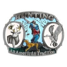 Men Huntsman Carved Fashion Hunting Theme Belt Buckle Hip-Hop Cowboy Buckle
