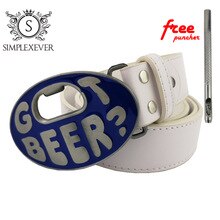Men's Belt Buckle Got Beer Bottle Opener Belt Buckle 100*65 Mm with Leather Belt and Free Puncher Belt Buckles Dropshipping