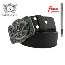 Men's Metal Dragon Belt Buckle Fashion Cowboy 3D Animal Belt Buckles Boucle Ceinture for 3.8-4cm PU Leather Belts