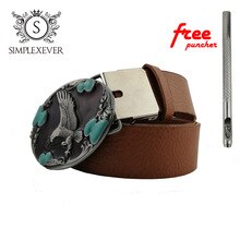 Metal Cool Belt Buckles for Man Unisex Western Fashion Buckle Cowboys Cowgirls Eagle Silver Belt Buckle Luxury Hebill