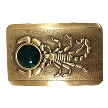 New Pure Copper Shiny Vintage Antique Belt Buckle   Scorpion&jade Western Cowboy Mens Fashion Fine Accessory