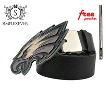 Novelty Western Cowboy Eagle Belt Buckle Retro Clothing Jewelry Replacements Metal Belt Buckle with PU Belt