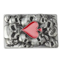 Poker hearts A Skull skeleton belt buckle Belt DIY accessories Western cowboy style Smooth belt buckle Punk rock style